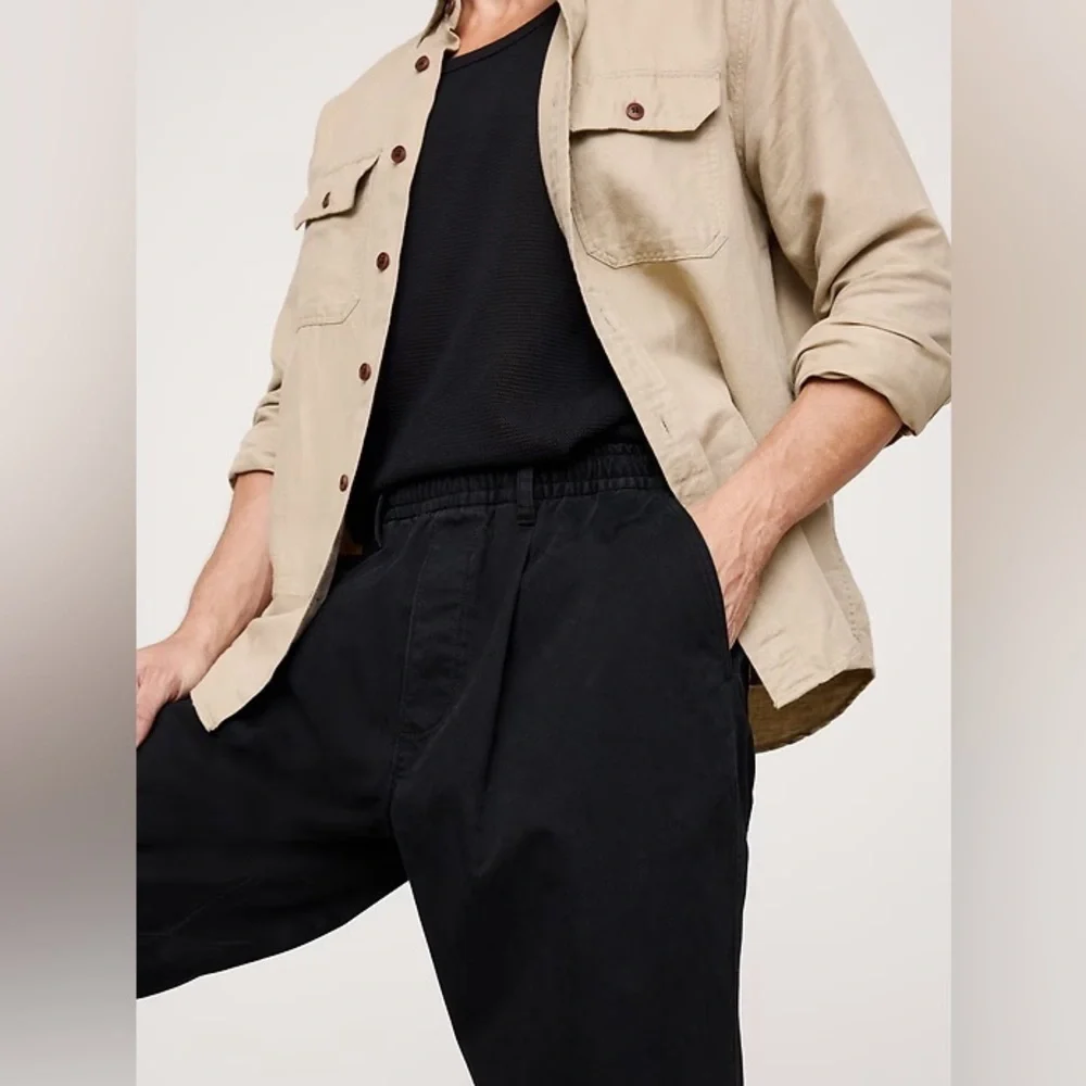NWT! Banana Republic Black Loose Lightweight Cotton Pull-on Pant - Multiple 🩷